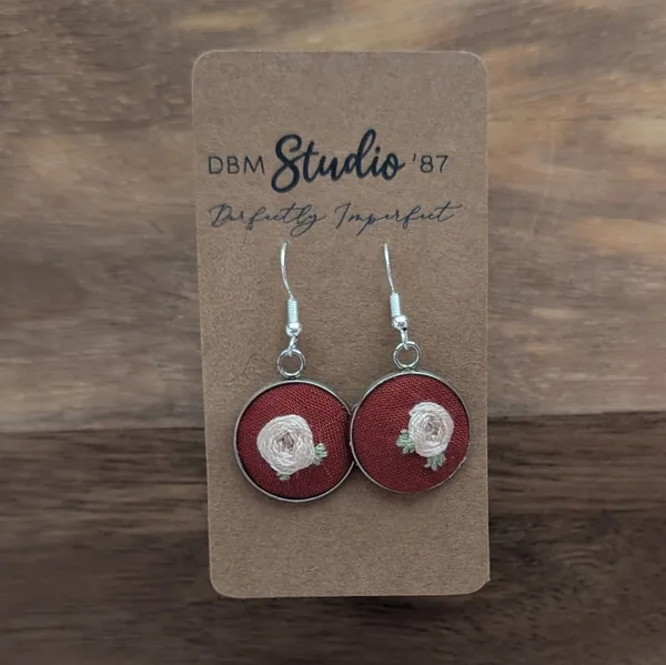 Tea Party - Pink Roses Earrings